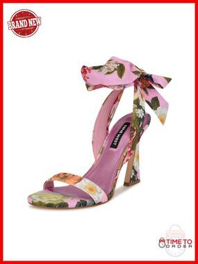Nine West Fabric Gladiator Heeled Sandals Ankle Wrap Dressy